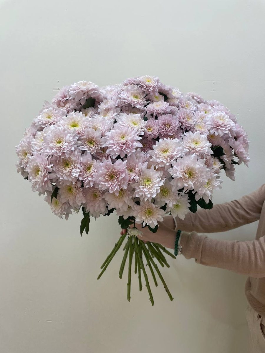 Букет из белой кустовой хризантемы