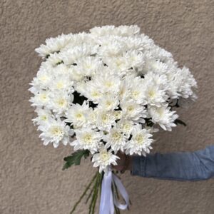 Букет из белой кустовой хризантемы