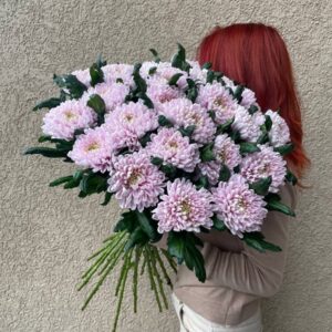 Букет из розовой Хризантемы